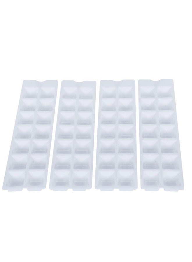 Comet Plastic Ice Cube Tray Set of 4 | 14 Cavity Per Ice Cube Tray|Plastic| Make Different Flavoured Ice Cubes for Chilled Drinks| (4, White, Medium) - Image 2