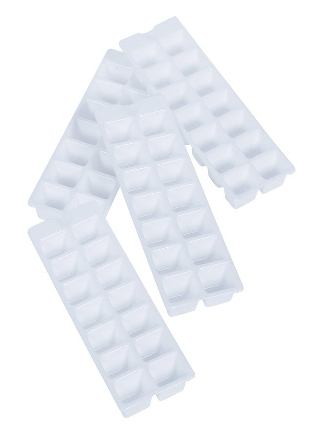 Comet Plastic Ice Cube Tray Set of 4 | 14 Cavity Per Ice Cube Tray|Plastic| Make Different Flavoured Ice Cubes for Chilled Drinks| (4, White, Medium) - Image 1