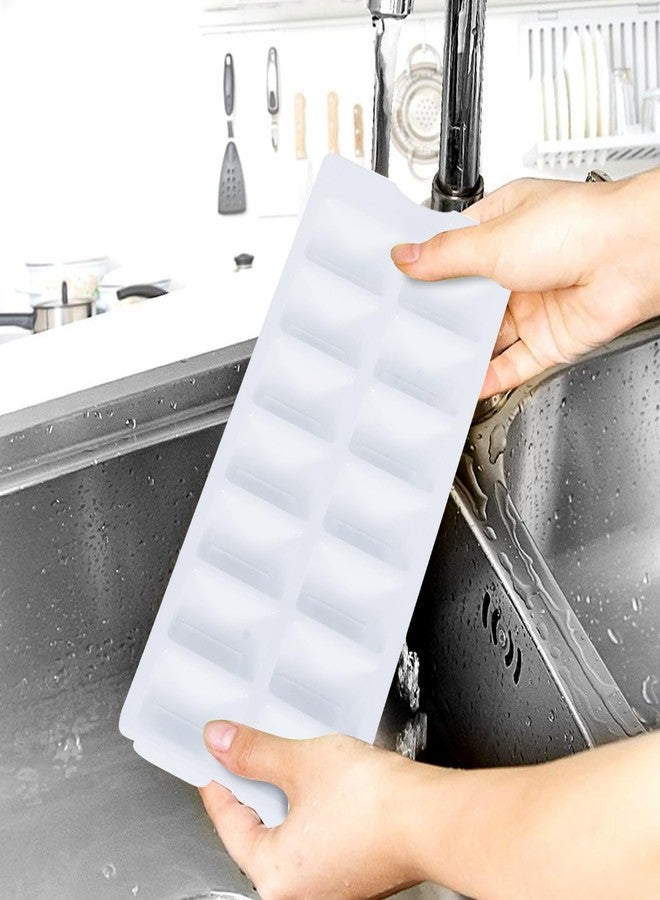 Comet Plastic Ice Cube Tray Set of 4 | 14 Cavity Per Ice Cube Tray|Plastic| Make Different Flavoured Ice Cubes for Chilled Drinks| (4, White, Medium) - Image 4