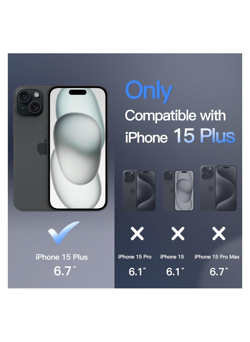 Jetech iPhone 15 Plus Magnetic Case 6.7 Inch Compatible with MagSafe Translucent Matte Back Slim Shockproof Phone Cover Black - Image 2