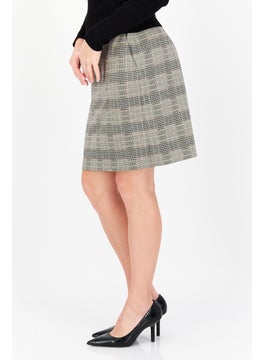 ESPRIT Women Plaid Mini Skirt, Beige Combo  - Image 2