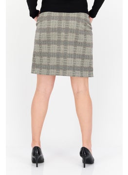 ESPRIT Women Plaid Mini Skirt, Beige Combo  - Image 3
