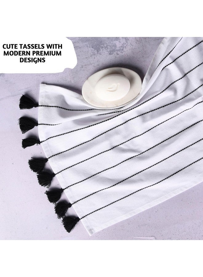 فولكالتشر مناشف يد فولكتشر للحمام، طقم من منشفتين بوهو للحمام، مصنوعة من القطن ١٠٠٪ للتعليق والديكور مع شرابات، ١٦ × ٣٠ بوصة، مناشف مطبخ لعيد الميلاد | هدايا للنساء - Image 5