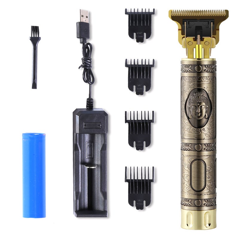 T9 USB Rechargeable Professional Hair Trimmer 0mm Baldheaded Cutter Beard Shaving Carving Tool Hair Cutting Machine for Men - Image 1
