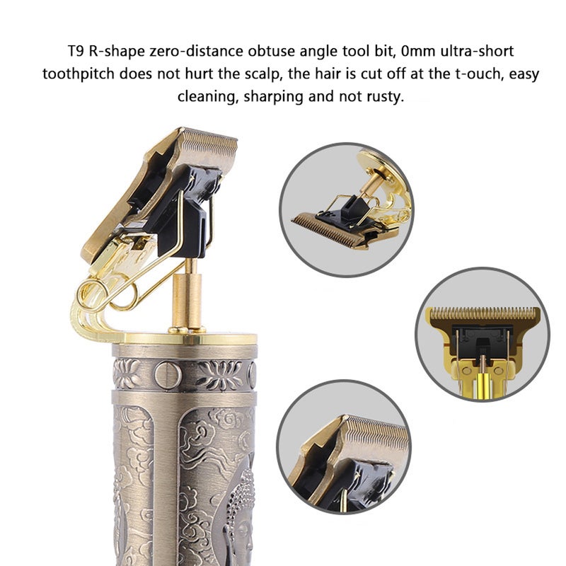 T9 USB Rechargeable Professional Hair Trimmer 0mm Baldheaded Cutter Beard Shaving Carving Tool Hair Cutting Machine for Men - Image 5