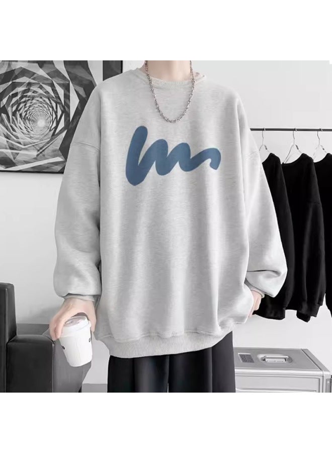 Round Neck Sweatshirt Men's Spring And Autum New Trendyy Loose Long-sleeved Trendyy Brand Letter Print Couple Pullover Jacket