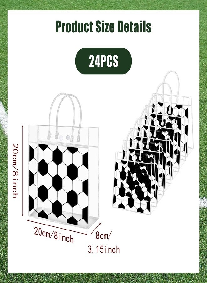 HYMENEX 24Pcs Soccer Gift Bags, Soccer Goodie Bags with Handles Clear PVC Sport Theme Bag for Team Competition Birthday Party Favor Treat Snack Gifts - Image 3