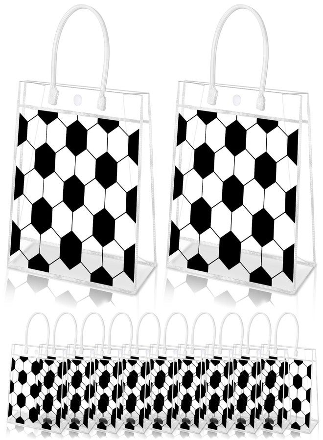 HYMENEX 24Pcs Soccer Gift Bags, Soccer Goodie Bags with Handles Clear PVC Sport Theme Bag for Team Competition Birthday Party Favor Treat Snack Gifts - Image 1