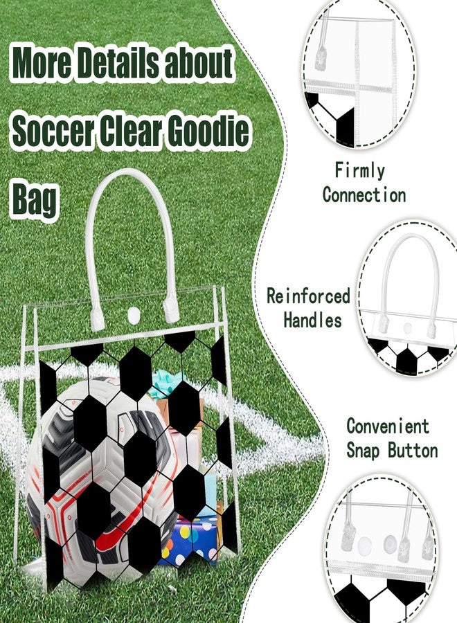 HYMENEX 24Pcs Soccer Gift Bags, Soccer Goodie Bags with Handles Clear PVC Sport Theme Bag for Team Competition Birthday Party Favor Treat Snack Gifts - Image 2