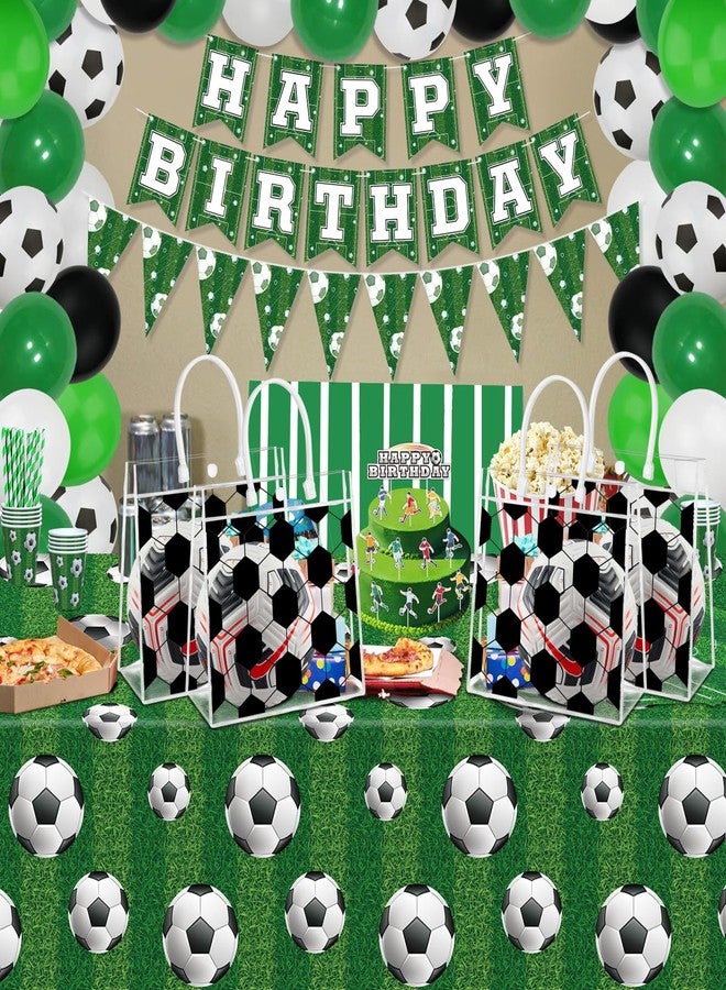 HYMENEX 24Pcs Soccer Gift Bags, Soccer Goodie Bags with Handles Clear PVC Sport Theme Bag for Team Competition Birthday Party Favor Treat Snack Gifts - Image 4