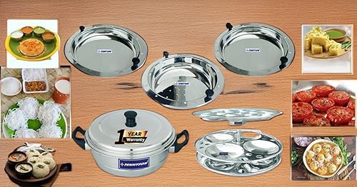 TENNYSON TENNYSON Multi KADAI Special Mini Small / 1 Steamer and 2 DHOKLA Plates (Thick Gauge Extra DEEP IDLY Plates) - Image 1