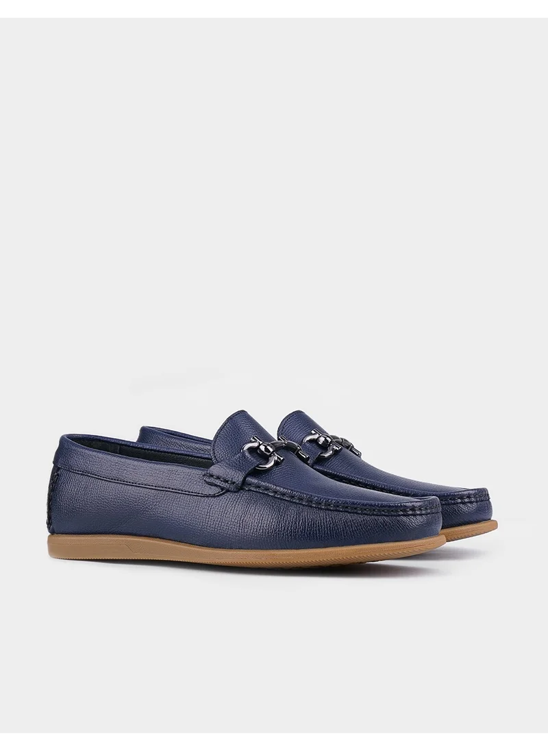 كاباني Leather Navy Blue Men's Loafer