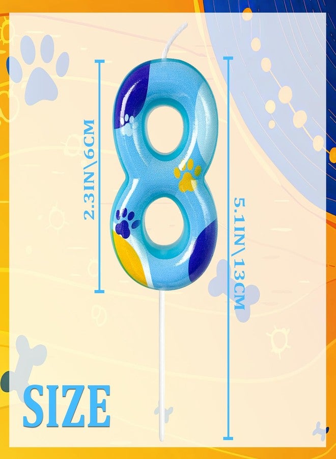 WQINX شمعة على شكل مخلب كلب أزرق من WQINX لتزيين كعكة عيد الميلاد، شمعة على شكل مخلب كلب لتزيين الكب كيك، مناسبة لتزيين أعياد ميلاد الأولاد والبنات (رقم 8) - Image 2