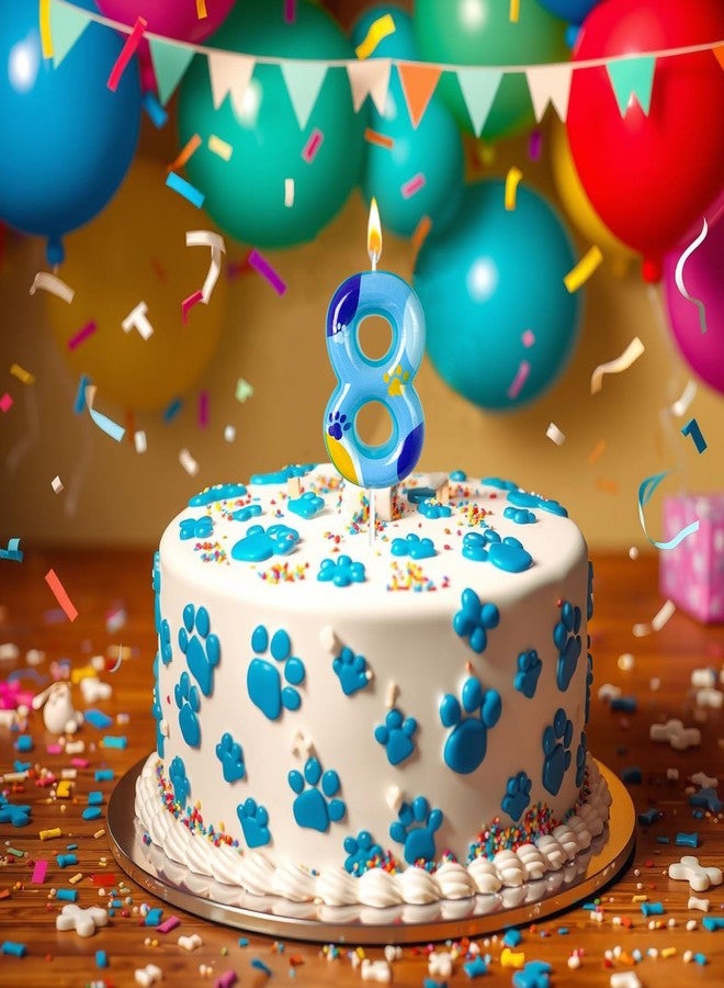 WQINX شمعة على شكل مخلب كلب أزرق من WQINX لتزيين كعكة عيد الميلاد، شمعة على شكل مخلب كلب لتزيين الكب كيك، مناسبة لتزيين أعياد ميلاد الأولاد والبنات (رقم 8) - Image 5