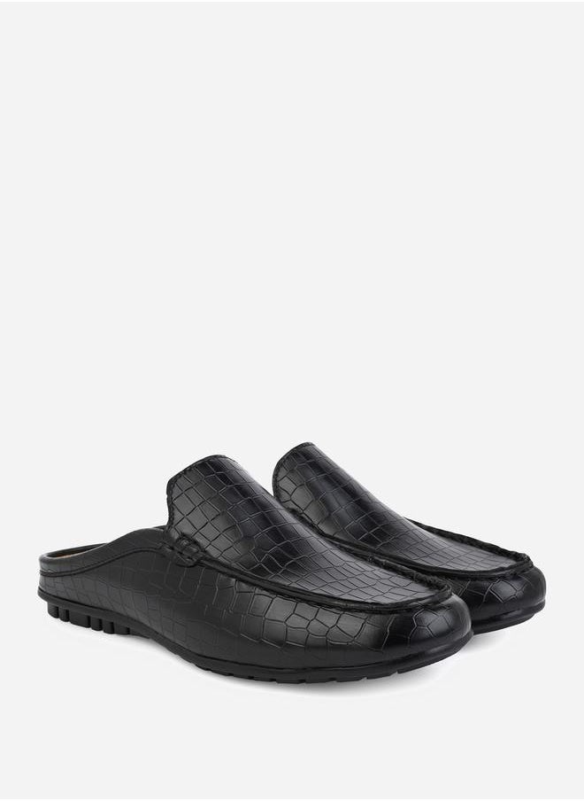 Styli - Snake-Skin Textured Slip On Mules - Image 1