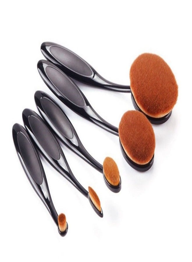 Out Of Box Make Up Beauty Tools Foundation Powder Concealer Blending Oval Shape Brushes Kit (Pack of 5) - Image 2