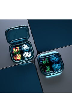 EMZJ Travel Pill Organizer 4 Cell Visible Portable Small Vitamin Medicine Divider Jewelry Container Anti Moisture for Purse XQ-041A  - Image 1