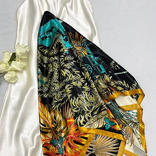 Julunar Silk Like Head Scarf for Women - Satin Large Hair Scarves - 35" Square Silk Hair Wrap for Sleeping with Gift Packed - Image 3