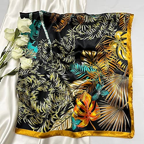 Julunar Silk Like Head Scarf for Women - Satin Large Hair Scarves - 35" Square Silk Hair Wrap for Sleeping with Gift Packed - Image 2