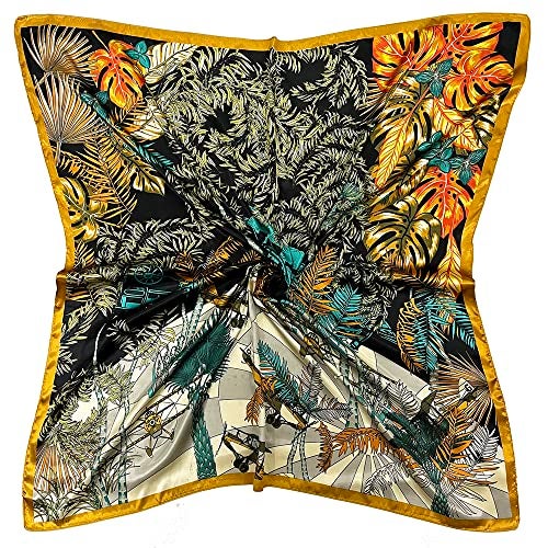 Julunar Silk Like Head Scarf for Women - Satin Large Hair Scarves - 35" Square Silk Hair Wrap for Sleeping with Gift Packed - Image 1