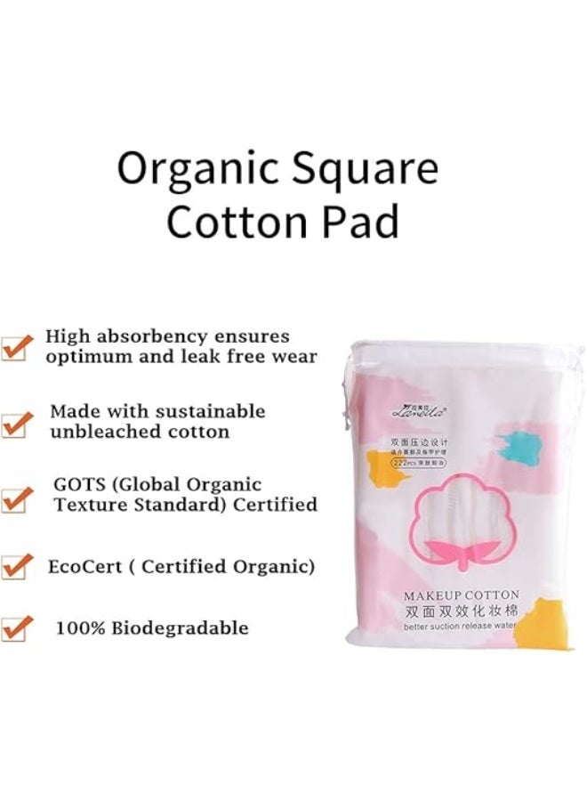 Soft Gauze Cotton Pads for Makeup Removal & Skincare – 222 Premium Non-Woven Pads for Gentle Cleansing & Silky Soft Touch - Image 2