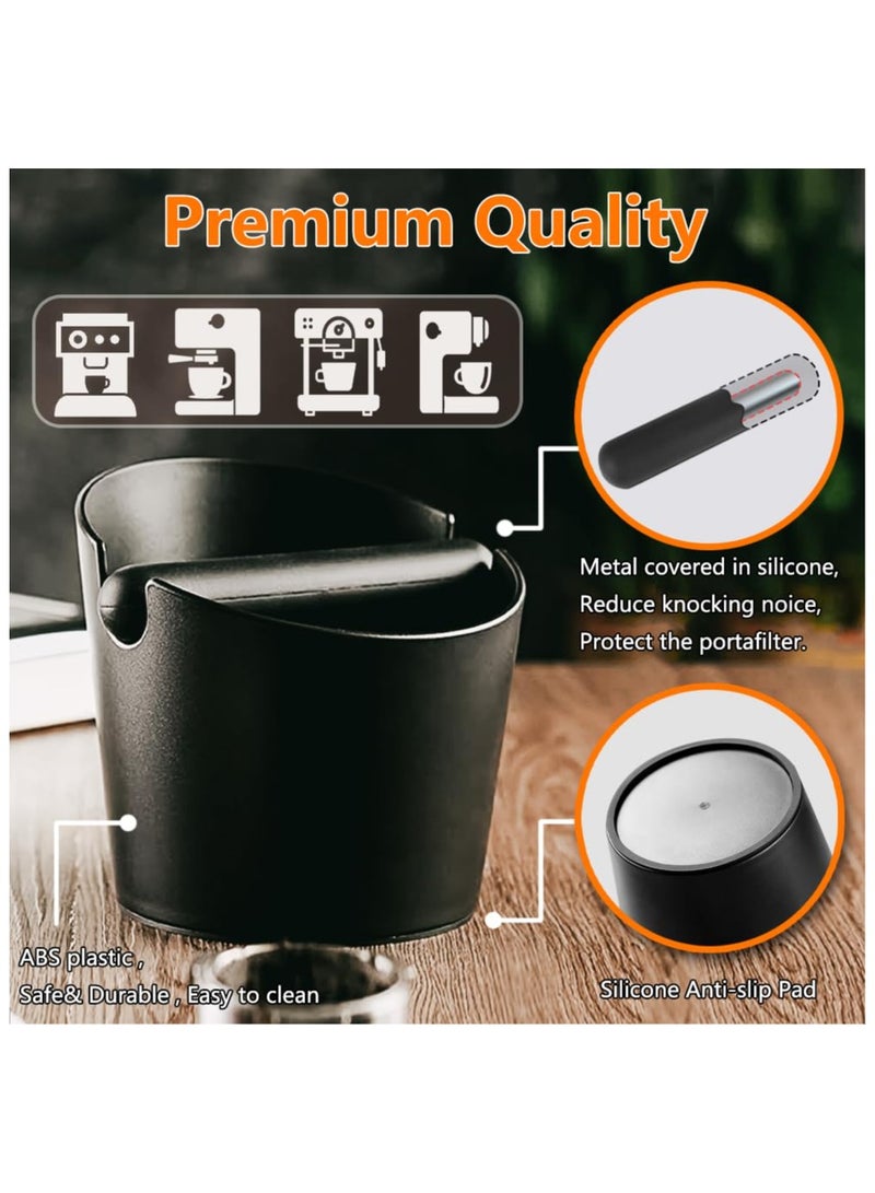 كيل › قطعتان من صندوق طرق القهوة المتين المصنوع من مادة ABS مع قاعدة ضغط من السيليكون – غير قابلة للانزلاق، سهلة التنظيف، مزودة بعصا قابلة للإزالة، مثالية للاستخدام في المنزل أو المقاهي أو مطبخ القهوة. - Image 2