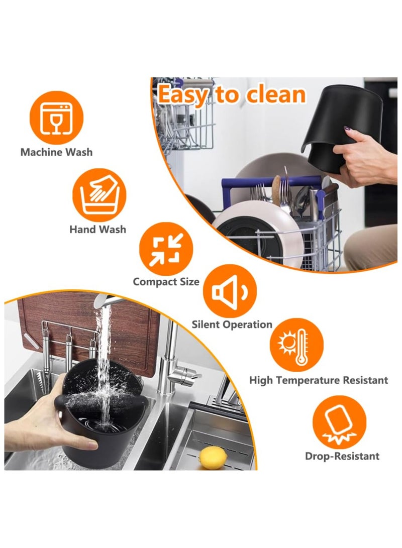 كيل › قطعتان من صندوق طرق القهوة المتين المصنوع من مادة ABS مع قاعدة ضغط من السيليكون – غير قابلة للانزلاق، سهلة التنظيف، مزودة بعصا قابلة للإزالة، مثالية للاستخدام في المنزل أو المقاهي أو مطبخ القهوة. - Image 5