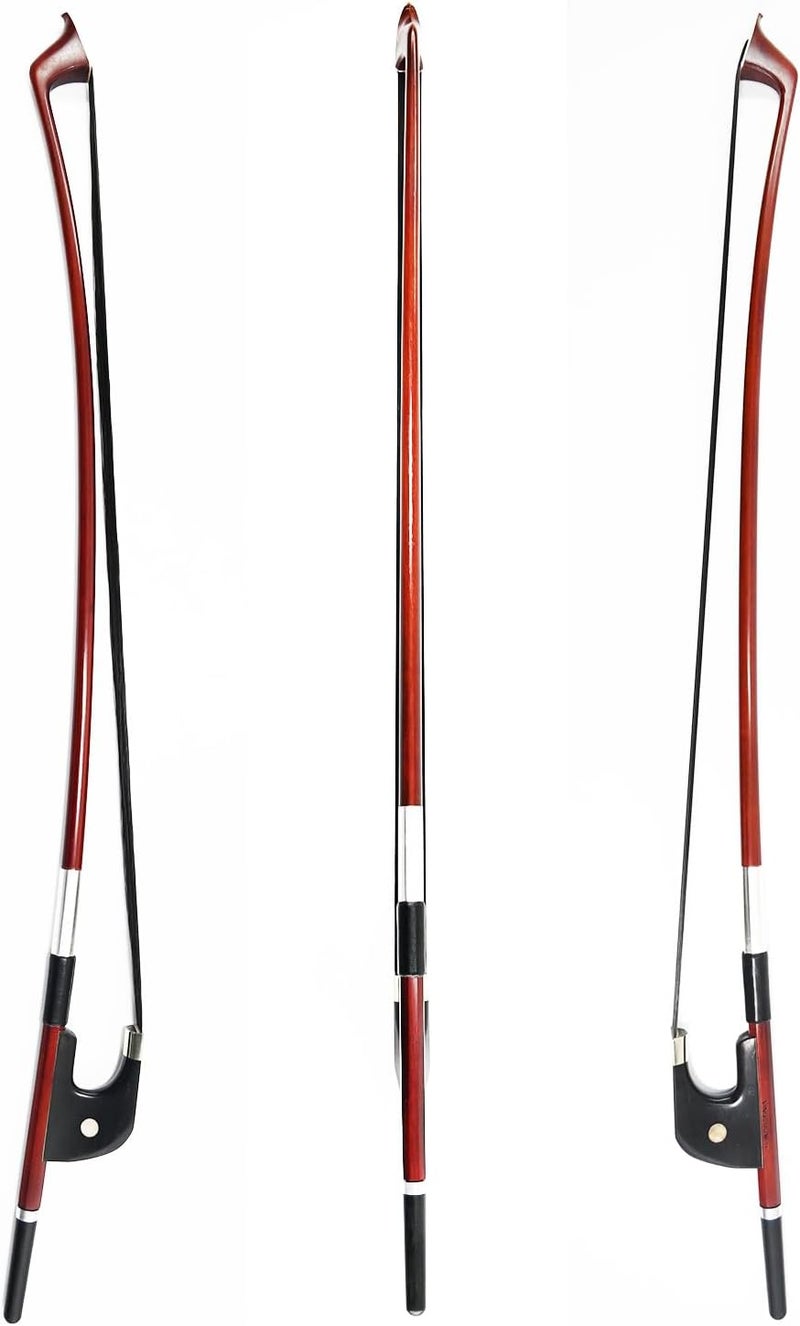 VINGOBOW Double Bass Bow Full 4/4 Size 76cm Black Horse Hair German Style - Image 4