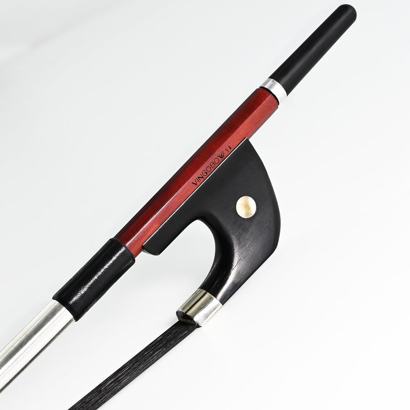 VINGOBOW Double Bass Bow Full 4/4 Size 76cm Black Horse Hair German Style - Image 1