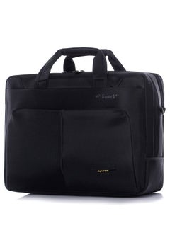 Laptop Bag 15.6 inch BW-186, Soft Nylon Water Resistant Computer Case Cover Sleeve Shoulder Strap Bag with Side Pockets, Black