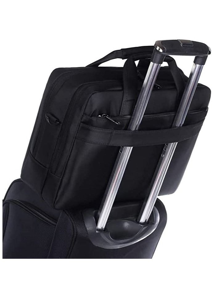 BRINCH - Laptop Bag 15.6 inch BW-186, Soft Nylon Water Resistant Computer Case Cover Sleeve Shoulder Strap Bag with Side Pockets, Black - Image 1