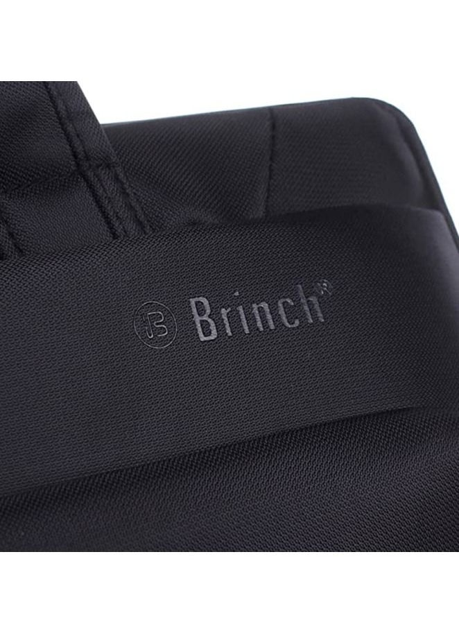 BRINCH - Laptop Bag 15.6 inch BW-186, Soft Nylon Water Resistant Computer Case Cover Sleeve Shoulder Strap Bag with Side Pockets, Black - Image 1