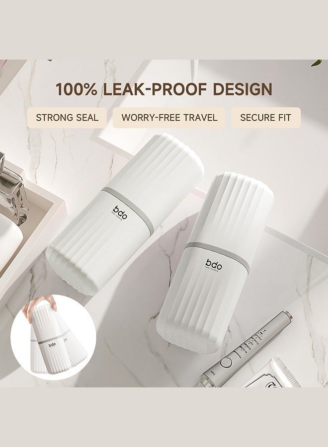 Travel Soap Case & Travel Toothbrush Case, 100% Leakproof Soap Box with Lid, 2 in 1 Dustproof Toothbrush Cover and Rinse Cup, Large Capacity Toothbrush Cup, Bar Soap Holder for Traveling, Portable Storage Container for Gym, Business, Camping, School, Trip (white) - Image 5