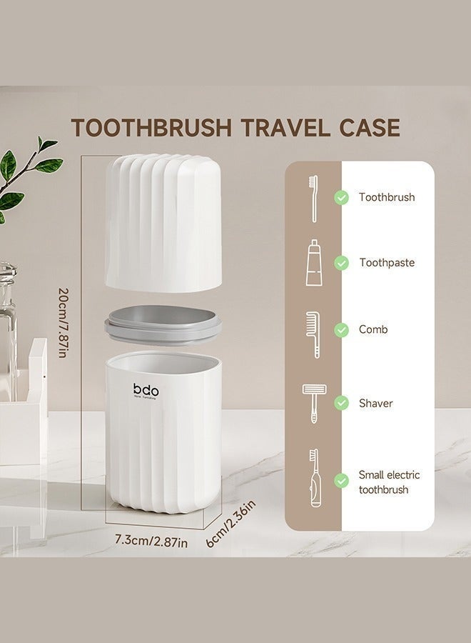 Travel Soap Case & Travel Toothbrush Case, 100% Leakproof Soap Box with Lid, 2 in 1 Dustproof Toothbrush Cover and Rinse Cup, Large Capacity Toothbrush Cup, Bar Soap Holder for Traveling, Portable Storage Container for Gym, Business, Camping, School, Trip (white) - Image 2