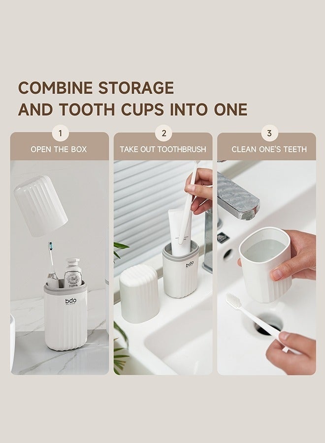 Travel Soap Case & Travel Toothbrush Case, 100% Leakproof Soap Box with Lid, 2 in 1 Dustproof Toothbrush Cover and Rinse Cup, Large Capacity Toothbrush Cup, Bar Soap Holder for Traveling, Portable Storage Container for Gym, Business, Camping, School, Trip (white) - Image 3
