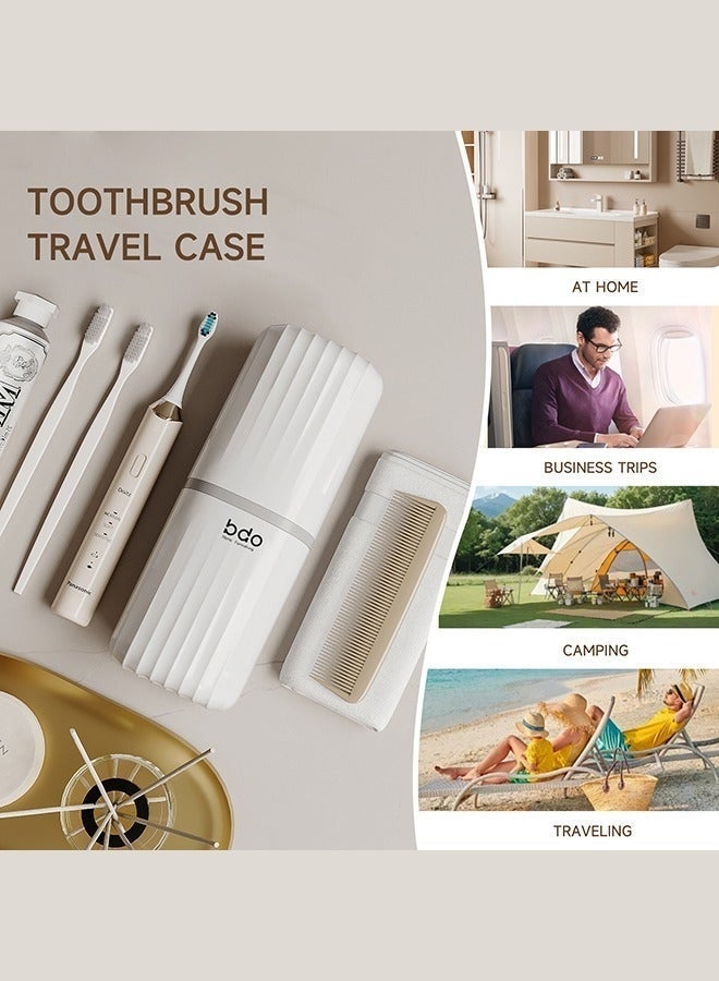 Travel Soap Case & Travel Toothbrush Case, 100% Leakproof Soap Box with Lid, 2 in 1 Dustproof Toothbrush Cover and Rinse Cup, Large Capacity Toothbrush Cup, Bar Soap Holder for Traveling, Portable Storage Container for Gym, Business, Camping, School, Trip (white) - Image 4