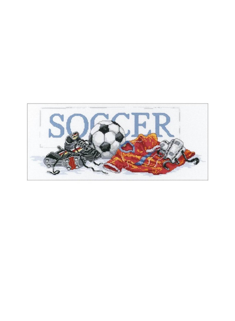 Design Counted Cross Stitch Kit 16in x 7in Soccer - Image 2
