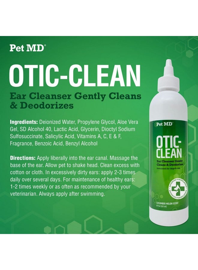 Pet MD Otic Clean Dog Ear Cleaner for Cats and Dogs - Effective Against Infections Caused by Infections, Itching and Controls Ear Odor - 8 oz (Cucumber Melon) - Image 3