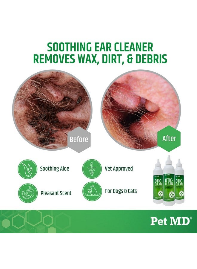 Pet MD Otic Clean Dog Ear Cleaner for Cats and Dogs - Effective Against Infections Caused by Infections, Itching and Controls Ear Odor - 8 oz (Cucumber Melon) - Image 1