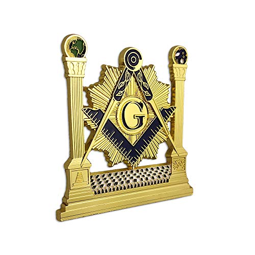deDecoml Masonic Pillars Car Emblem Shining Square Compass Freemason auto Badge - Image 3