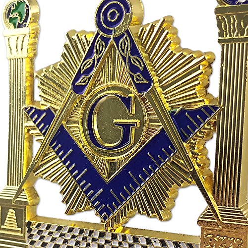 deDecoml Masonic Pillars Car Emblem Shining Square Compass Freemason auto Badge - Image 5