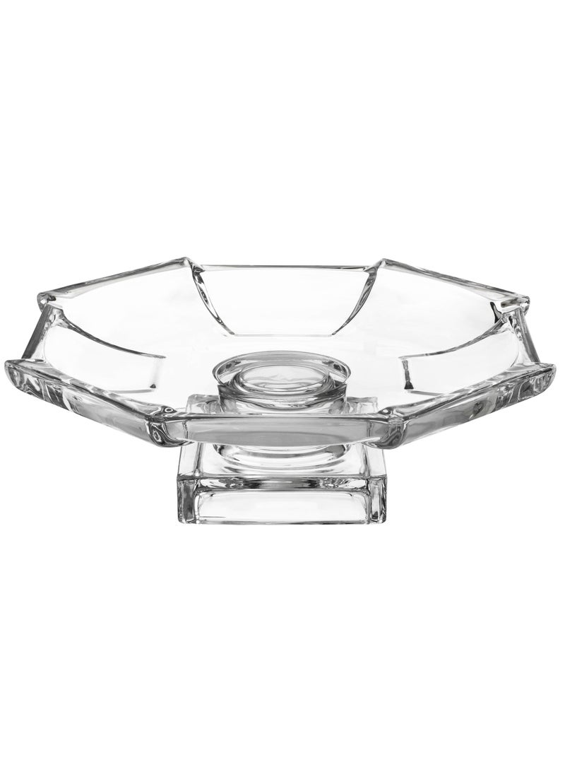 byblos - Glass serving plate with base for sweets and fruits, multi-purpose - Image 1