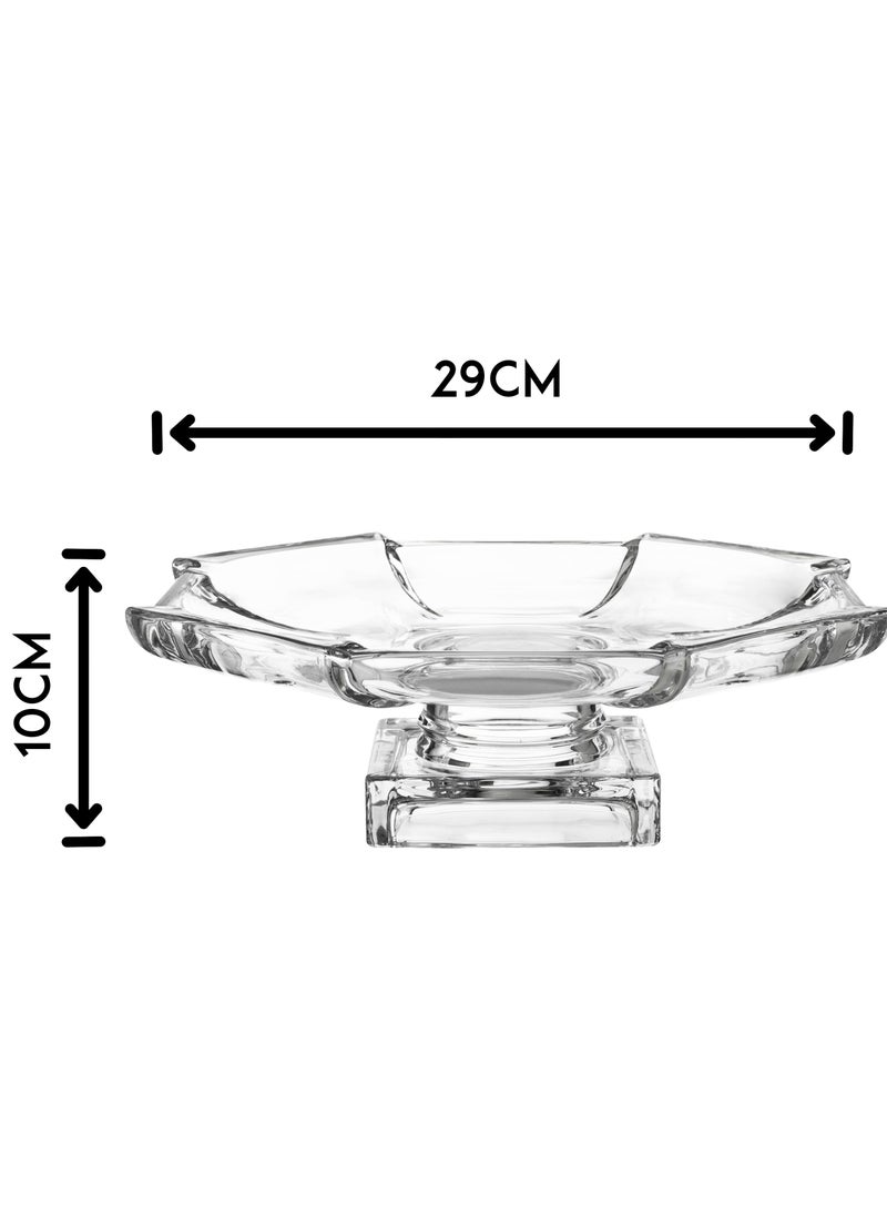 byblos - Glass serving plate with base for sweets and fruits, multi-purpose - Image 1