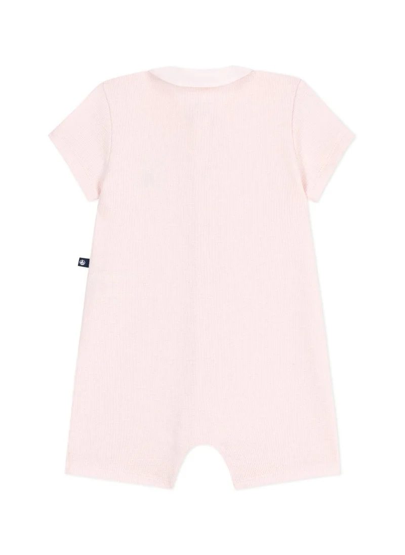 Petit Bateau Babies' short cotton playsuit with a Peter Pan collar