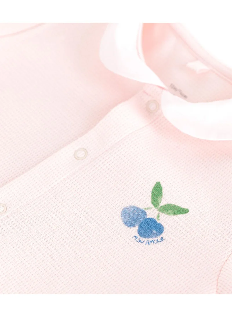 بيتي باتو Babies' short cotton playsuit with a Peter Pan collar