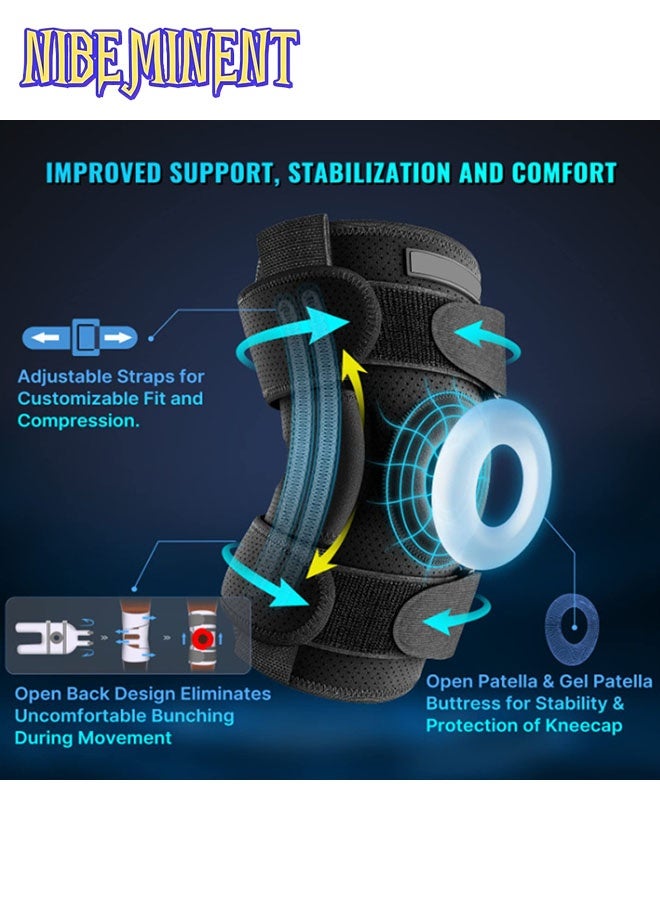 NIBEMINENT Hinged Knee Brace for Meniscus Tear Adjustable Support for Knee Pain and ACL MCL Injury or Surgery Recovery  - Image 5