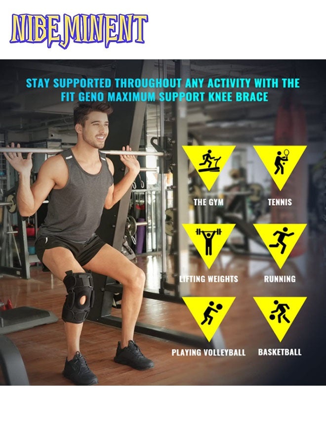 NIBEMINENT Hinged Knee Brace for Meniscus Tear Adjustable Support for Knee Pain and ACL MCL Injury or Surgery Recovery  - Image 4