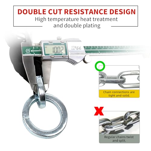 AKM Motorcycle Chain Lock 160cm/5.3ft Heavy Duty Bike Chain Lock Anti-Theft Durable 10mm Thick Ring Security Bicycle Chain Lock with 4Keys 16mm U Lock for Moped,Scooter,Motorcycles - Image 4
