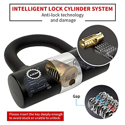 AKM Motorcycle Chain Lock 160cm/5.3ft Heavy Duty Bike Chain Lock Anti-Theft Durable 10mm Thick Ring Security Bicycle Chain Lock with 4Keys 16mm U Lock for Moped,Scooter,Motorcycles - Image 3