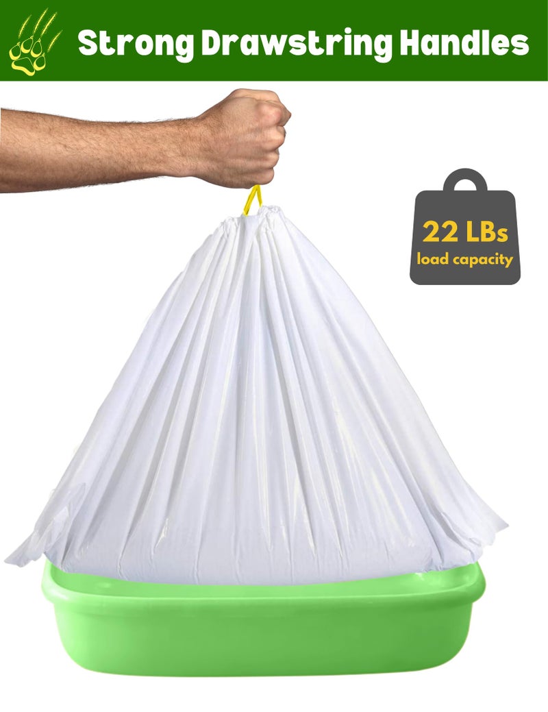 CHEFNENO Cat Litter Box Liners Drawstring XL (30 Bags) 39" x 17" Super Jumbo Scratch Resistant Extra Heavy 2 Mil Disposable Litter Box Liner Cat Litter Tray Bags (30 Count) - Image 5